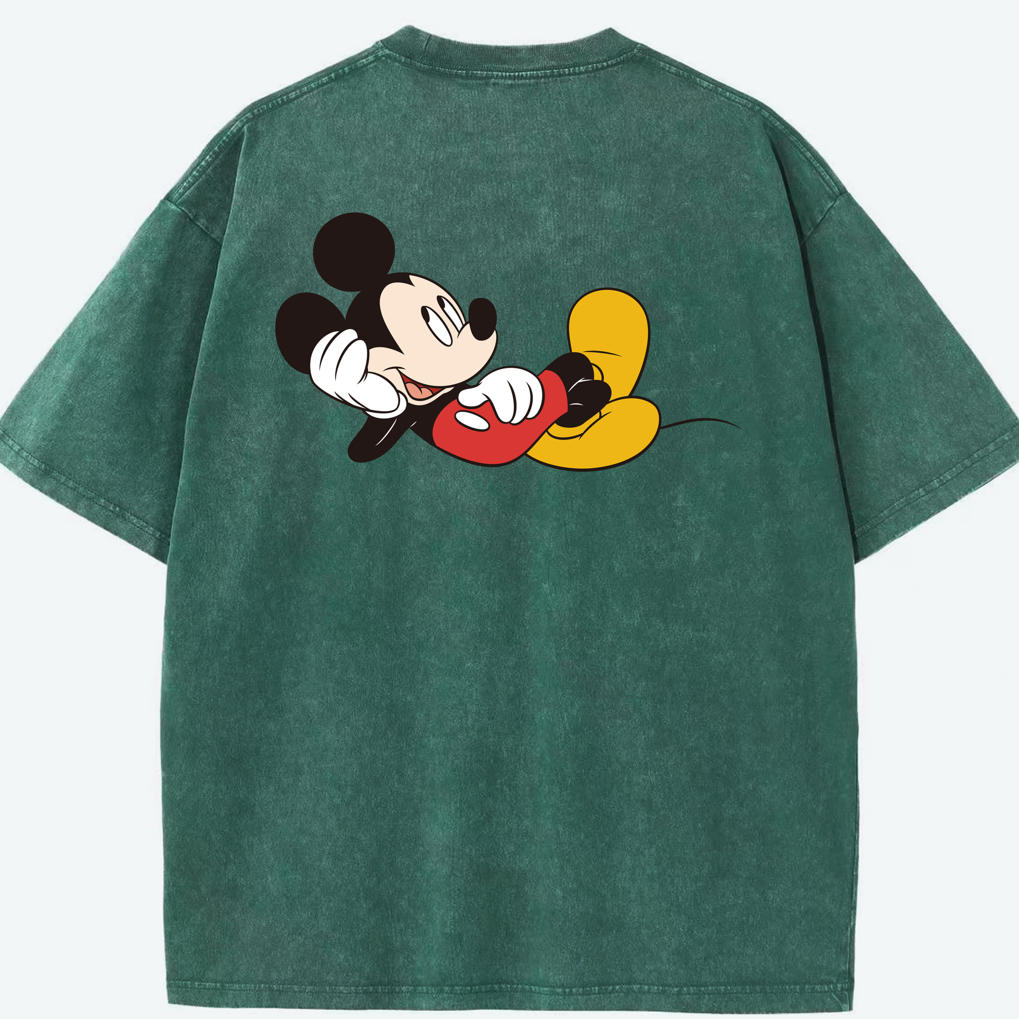 （画像用） ミッキーマウス Mickey Mouse 綿100% ヴィンテージ風 半袖Tシャツ（背面プリント）